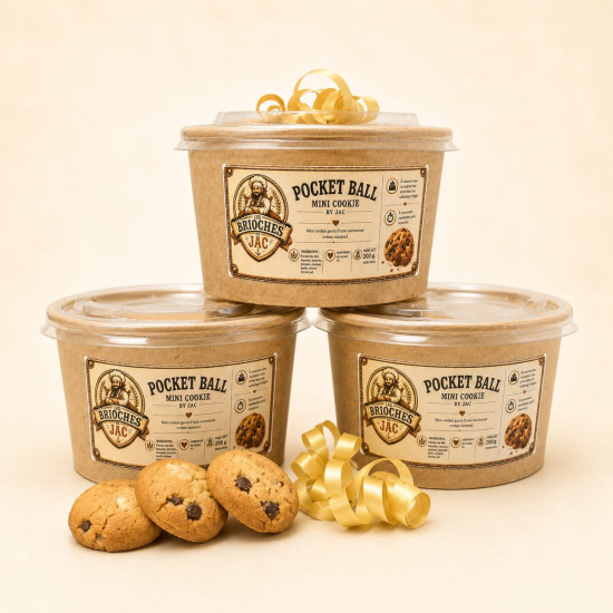 Pocket Ball Mini Cookies – Chocolat Noir, Chocolat Blanc ou 3 Chocolats