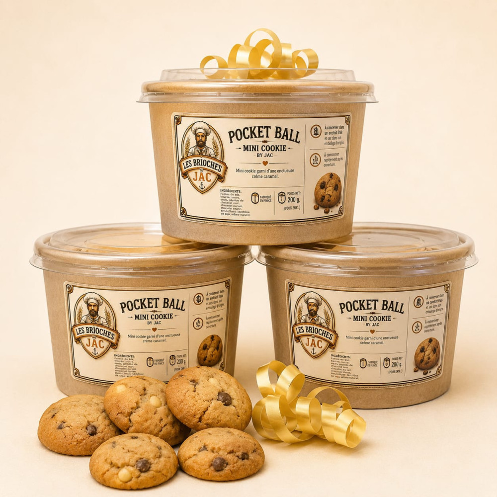 Pocket Ball Mini Cookies – Chocolat Noir, Chocolat Blanc ou 3 Chocolats