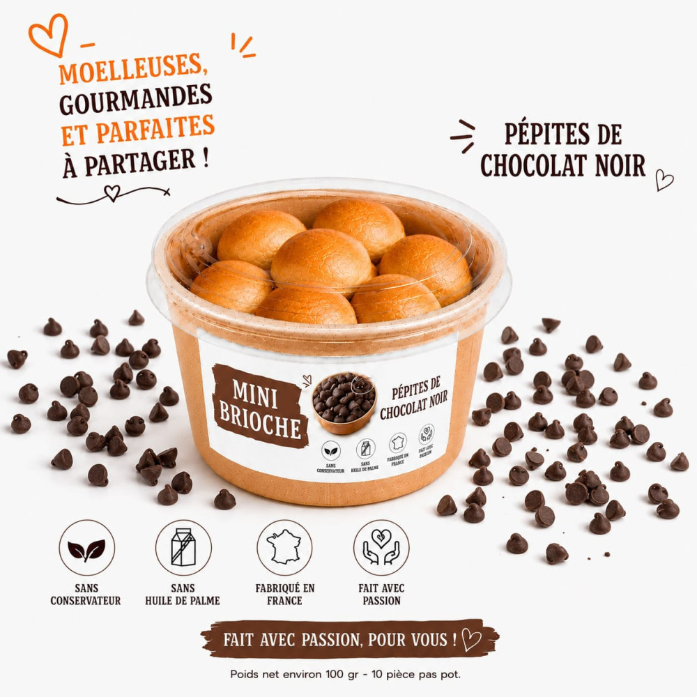 Pocket Ball Mini Brioche Pépites de Chocolat Noir JAC