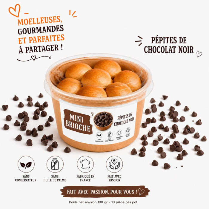 Pocket Ball Mini Brioche Pépites de Chocolat Noir JAC