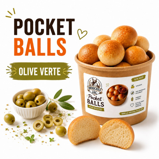 Pocket Ball Mini Brioche Olive Verte JAC