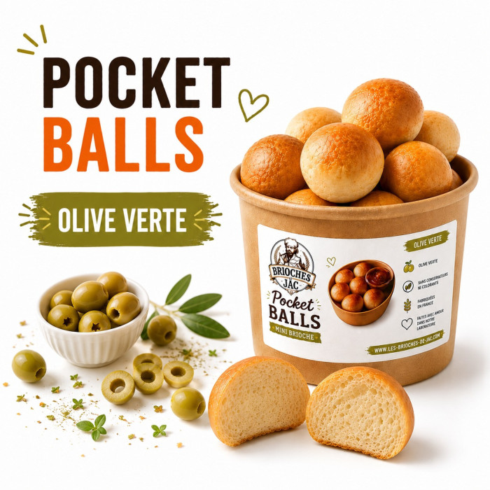 Pocket Ball Mini Brioche Olive Verte JAC