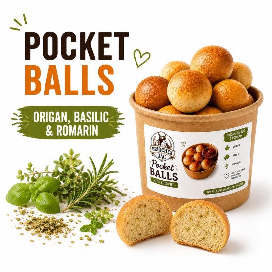 Pocket Ball Mini Brioche Origan, Basilic & Romarin JAC