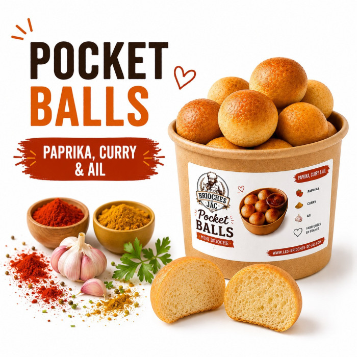 Pocket Ball Mini Brioche Paprika, Curry & Ail JAC