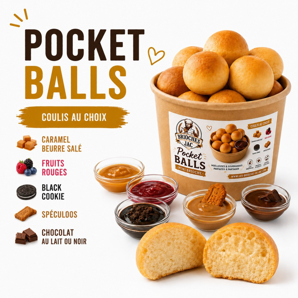Pocket Ball Mini Brioche coulis au choix JAC
