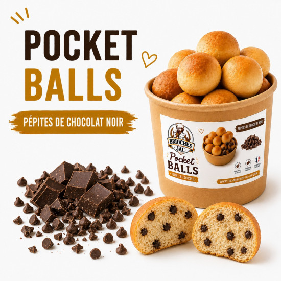 Pocket Ball Mini Brioche Pépites de Chocolat Noir JAC