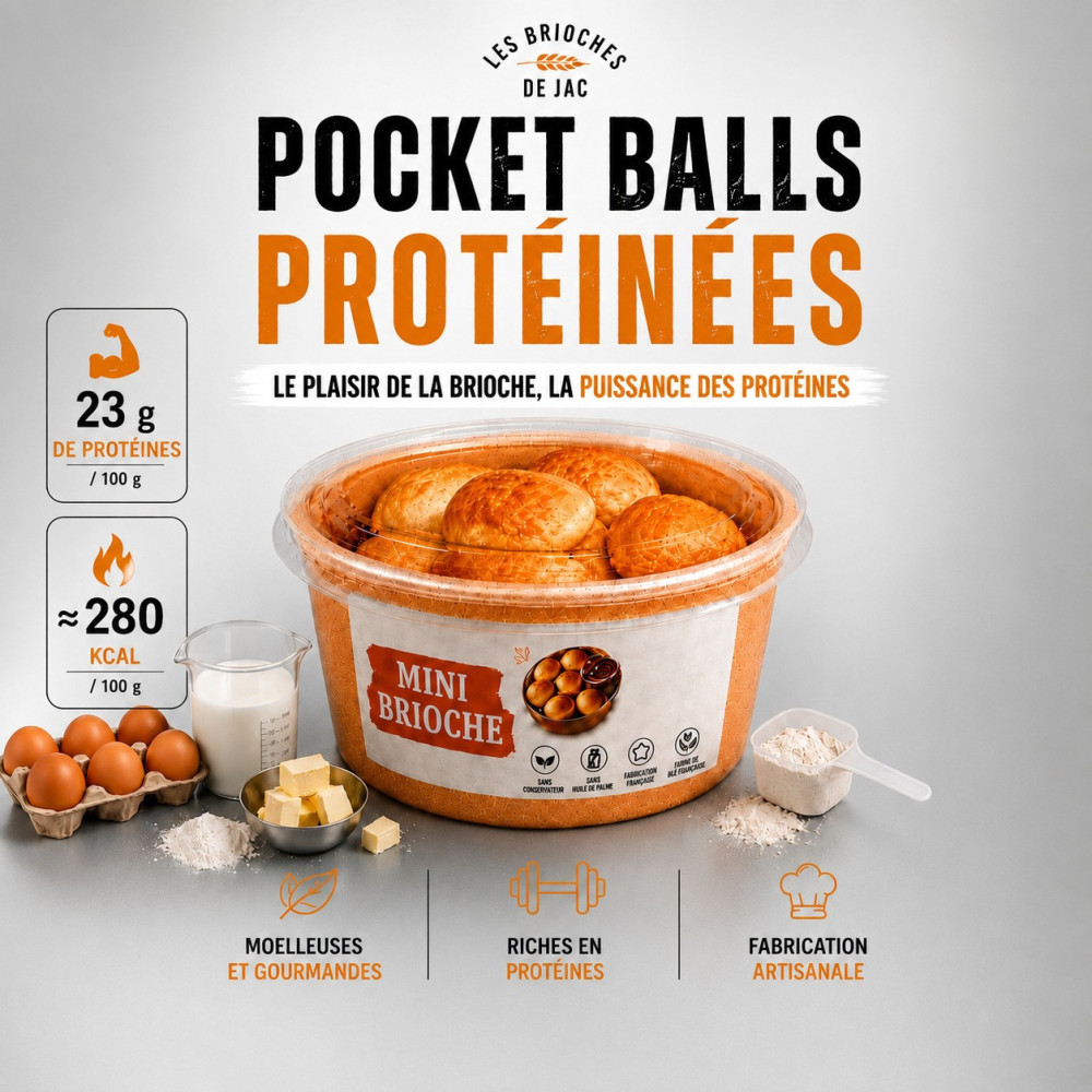 Pocket Ball Mini Brioches Protéinées Nature JAC