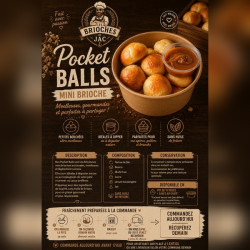 Pocket Ball Mini Brioche JAC | Mini Brioches Artisanales & Coulis Gourmands